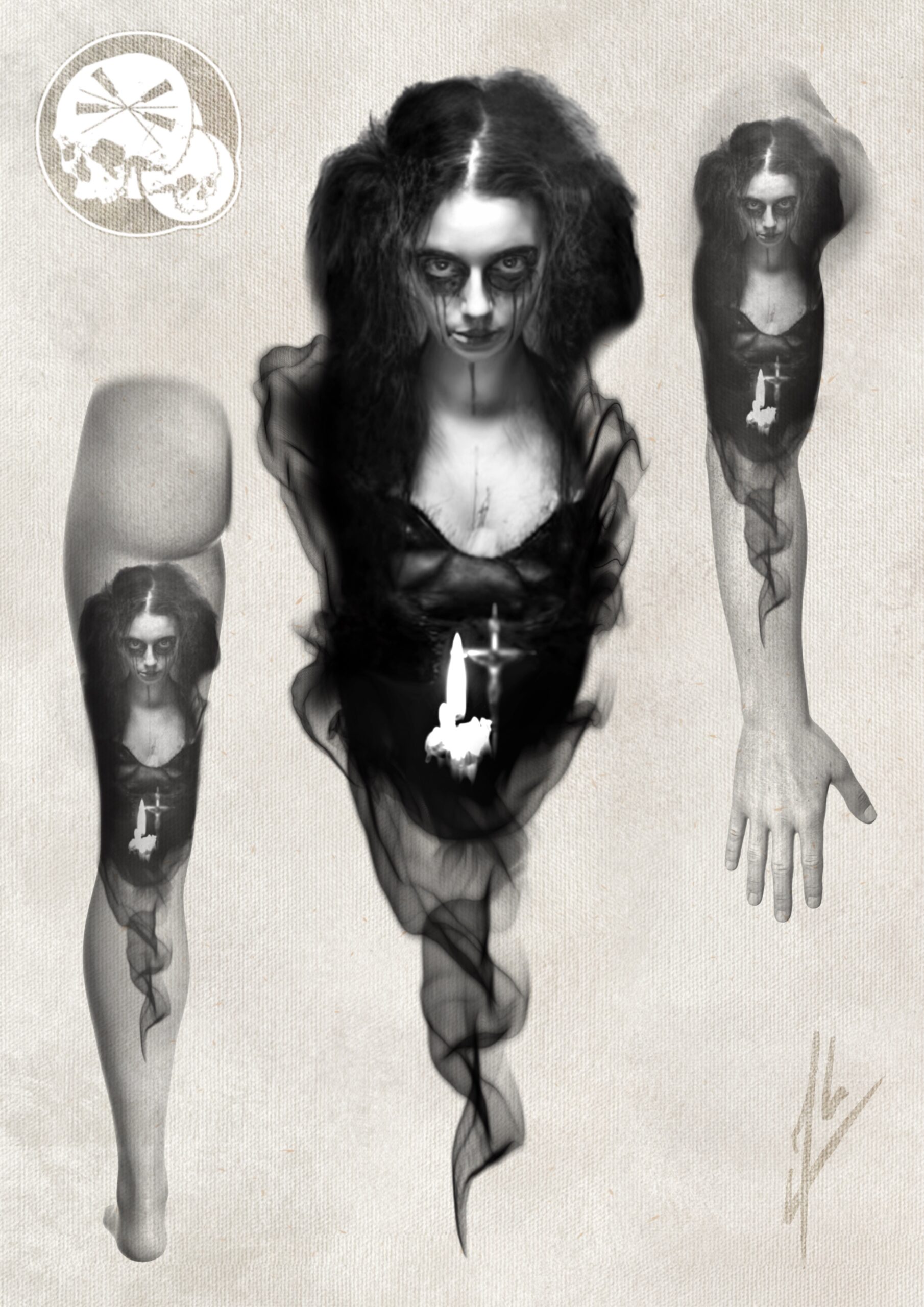 Projet Emily Strange — illustration dark art noir et gris par The Needles Factory Boulogne-sur-Mer