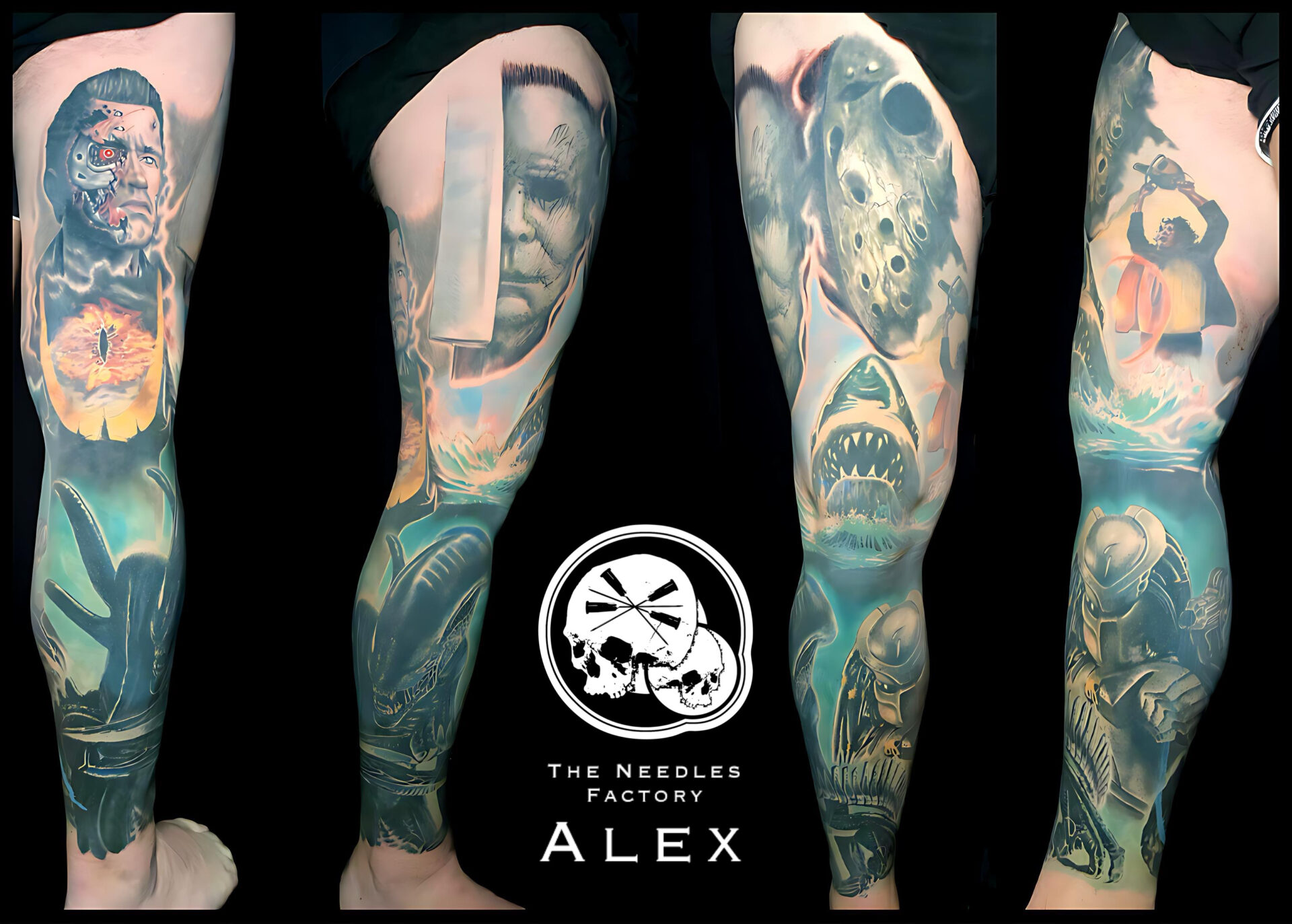 Tatouage couleur réalisé par Alex Needles à Boulogne-sur-Mer, idéal après les vacances