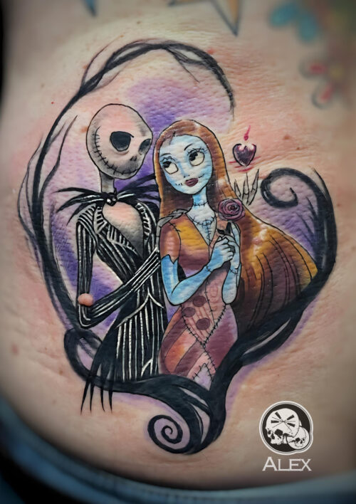 tatouage noces funèbres Tim Berton couleur