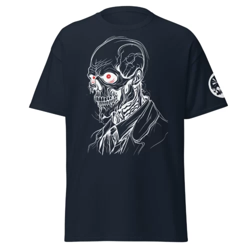 T-shirt unisex couleur navy avec sur le devant un zombie de la marque The Needles Factory