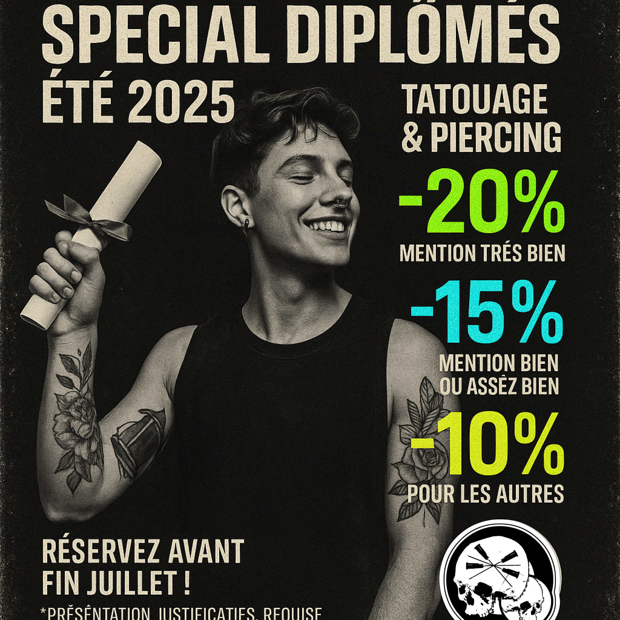 Promo spéciale diplôme tatouage piercing été 2025