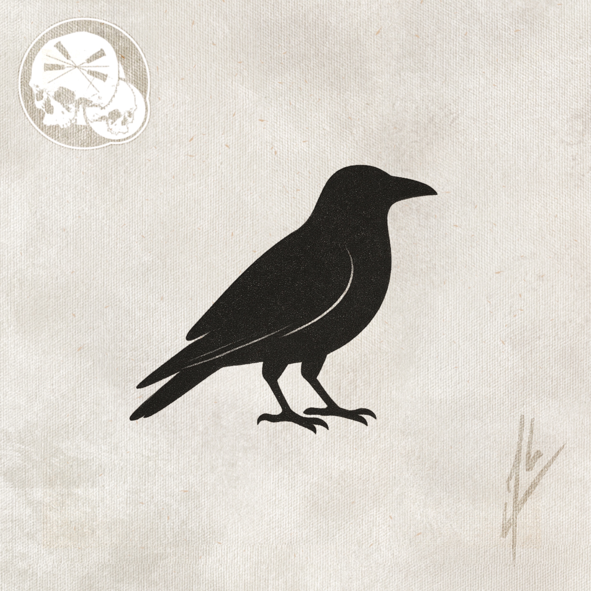 Tatouage corbeau silhouette noire, style minimal — The Needles Factory Boulogne-sur-Mer