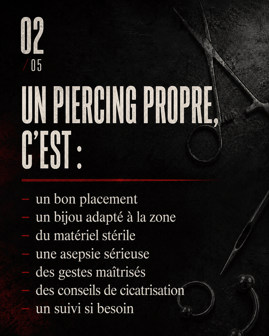 Piercing propre, placement et bijou adapté à Boulogne-sur-Mer – The Needles Factory Bases d’un piercing propre avec bijou adapté à Boulogne-sur-Mer