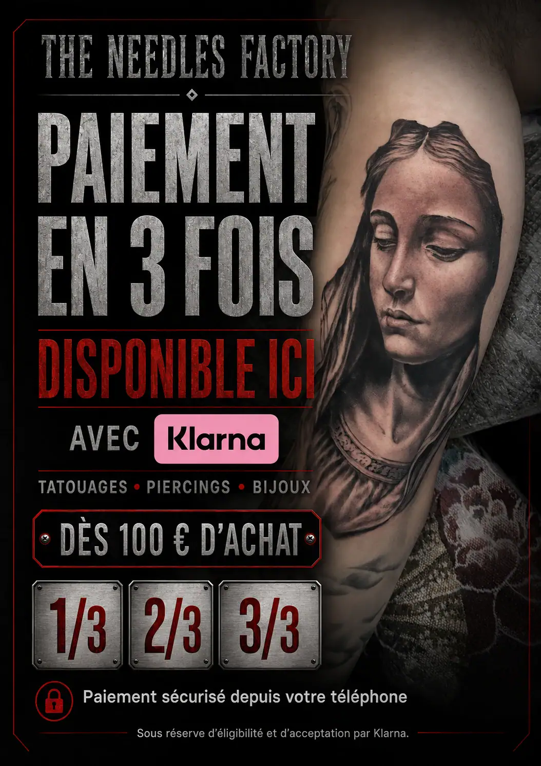 Paiement en 3 fois avec Klarna dès 100 € chez The Needles Factory à Boulogne-sur-Mer